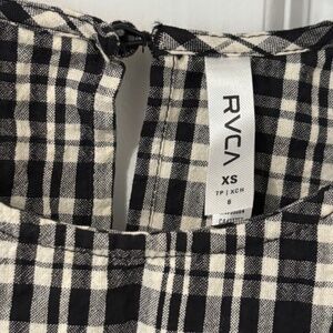 RVCA plaid mini open back dress size XS